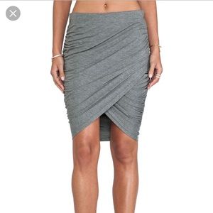 Sheinside Gray Ruched Bodycon Skirt